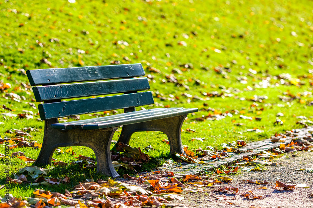 wooden parkbench