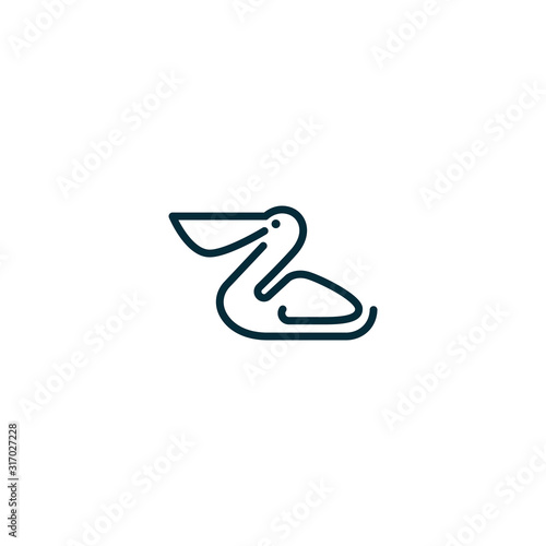 Pelican Bird Logo Design Template Vector