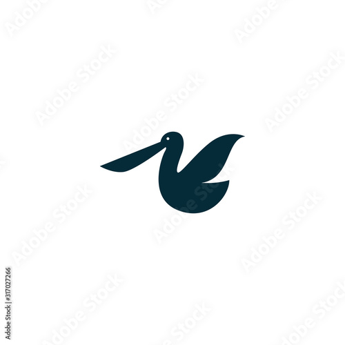 Pelican Bird Logo Design Template Vector