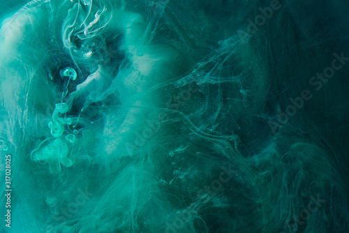 Картината върху платно Green blue abstract exoplanet outer space vibrant sea