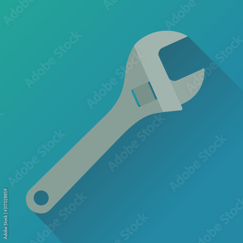 Clé à molette (flat design)