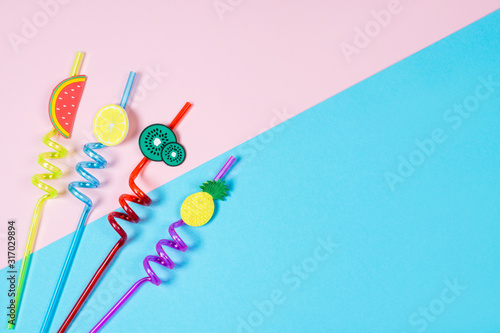 Multicolored background shape cocktail stick holiday concept