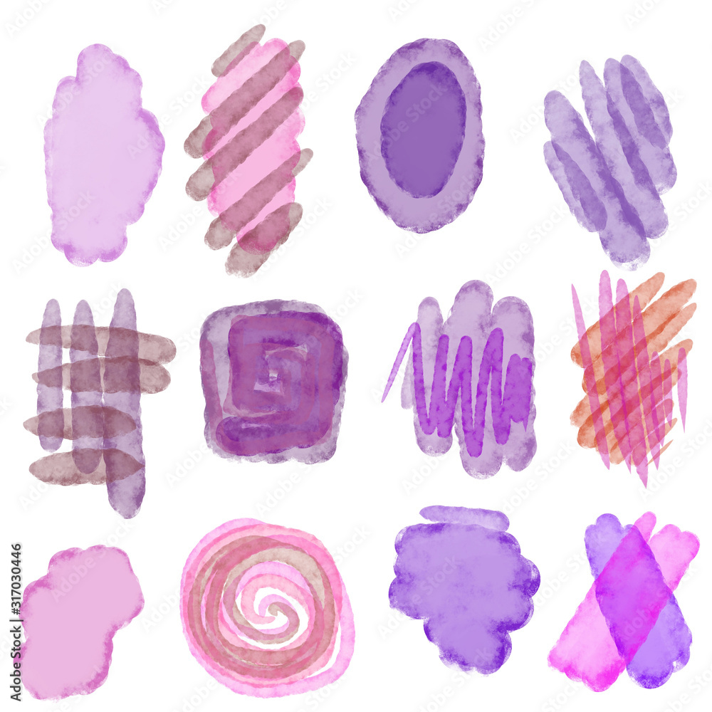 Abstract background. Violet watercolor blots. Design for cards flyers, invitations.