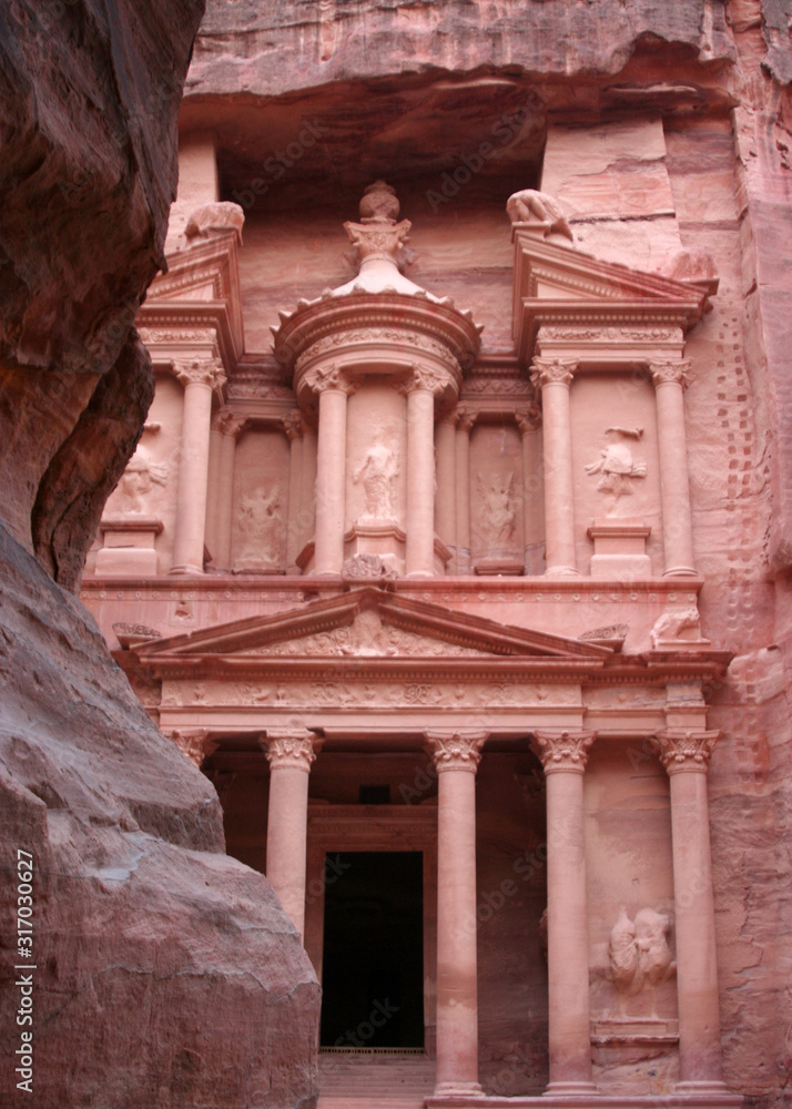 The pink stone Treasure of Petra, Jordan