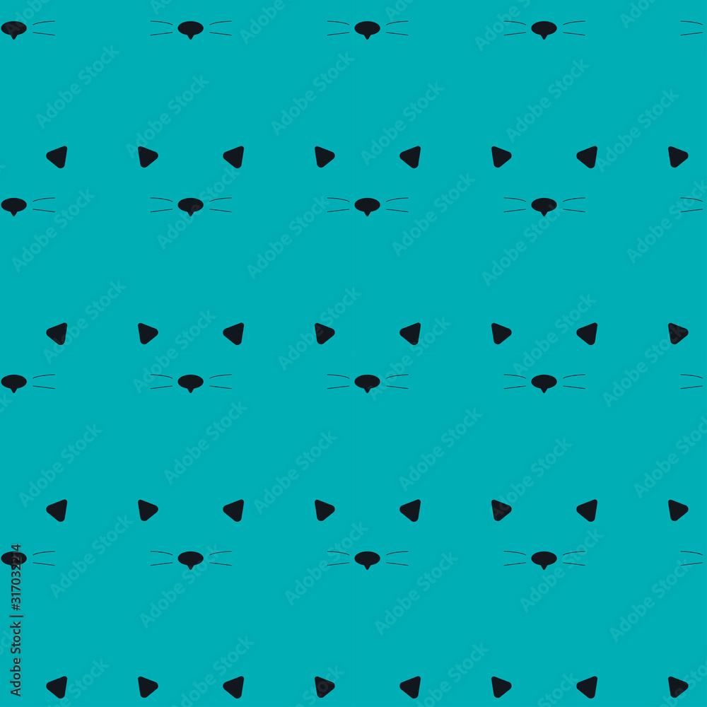 seamless pattern of cat face silhouette