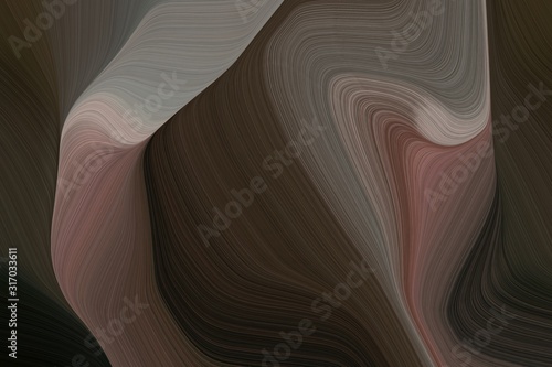 artistic wave lines and fluid colors style with modern curvy waves background design with very dark blue, very dark green and gray gray color