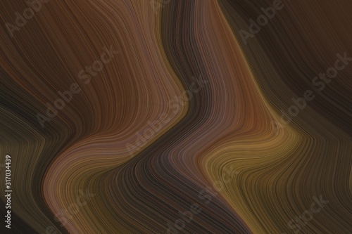 artistic wave lines with modern soft curvy waves background illustration with old mauve, very dark green and pastel brown color