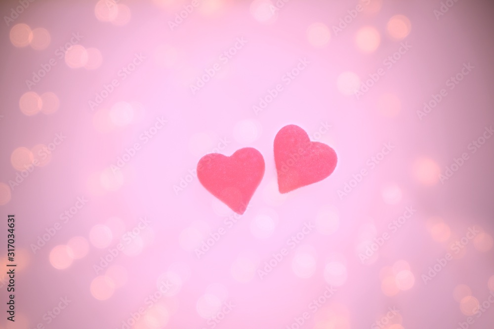 Background with flying hearts Valentine's Day symbol. The concept of love, romance. Vignette, copy space for text.