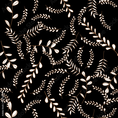 Exotic tropical hawaiian outline. Leaf plant botanical floral foliage. Engraved ink art. Seamless background pattern. Fabric wallpaper print texture.