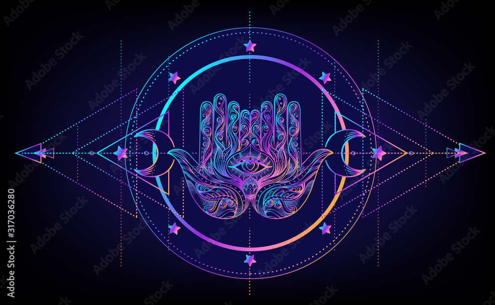 Fotografie Sacred Geometry and Boo symbol set