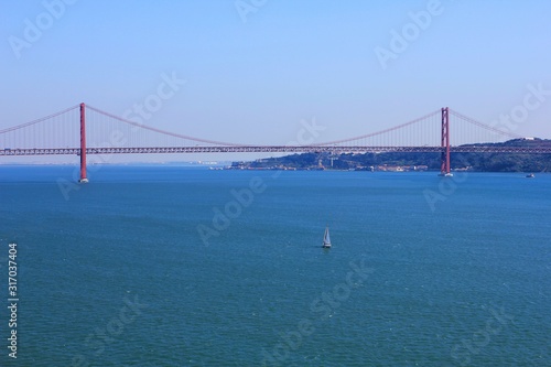 The 25 April bridge, Lisbon, Portugal, Targus river.