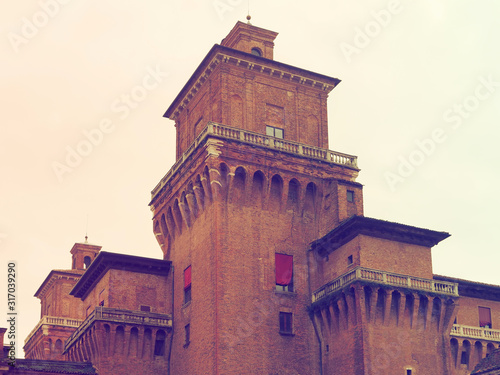 Ferrara, Italy. The castle, detail.