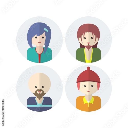 Cute avatars set, simple cute face collection