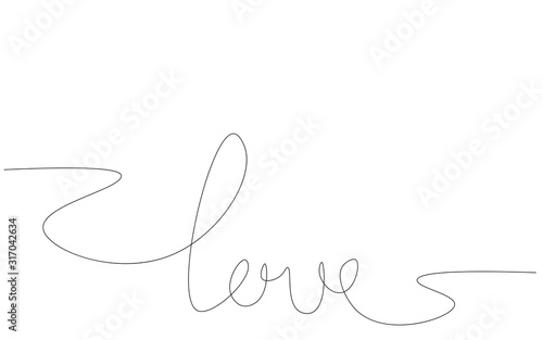 Love word hand drawing lettering design vector illustration
