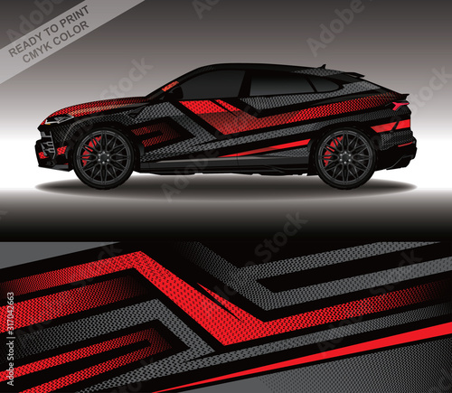 Car wrap decal design vector, custom livery race rally car vehicle sticker and tinting.