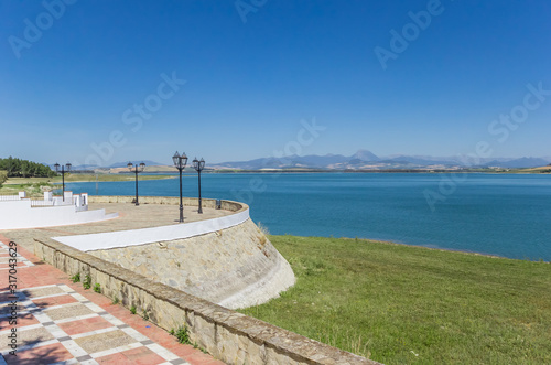 Boulevard at the lakeside in Bornos, Spain