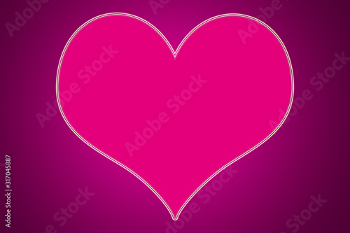 Fondo y corazón de color rosa para San Valentín.