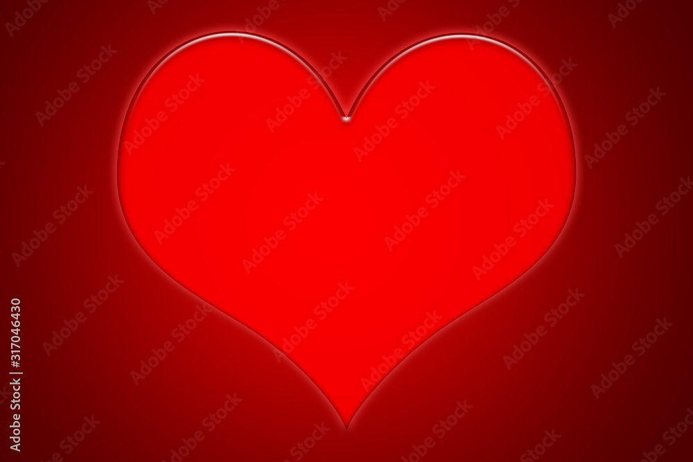 Fondo y corazón de color rojo para San Valentín.