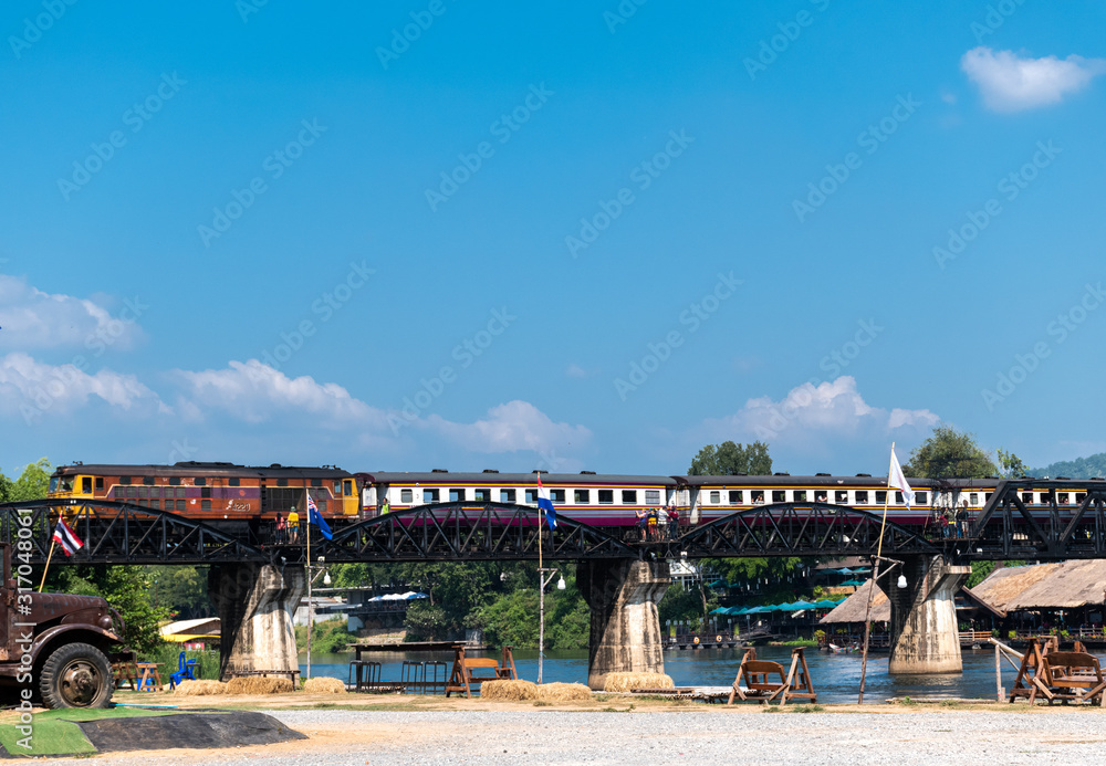Fototapeta premium 21 January 2020 Railway Bridge over the River Kwai Kanchanaburi Thailand
