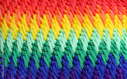 Colorful knitwear with multi color of the rope as a background. 