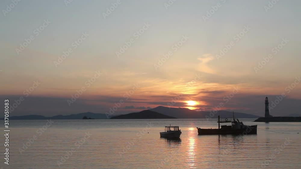 Seaside town of Bodrum and spectacular sunsets. Mugla, Turkey