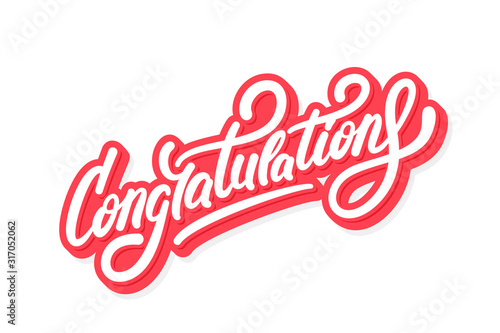 Congratulations. Greeting card. Vector lettering.