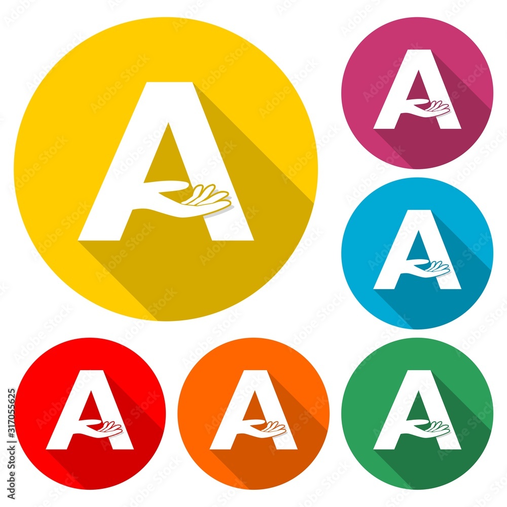 A Logo, A Logo Design with long shadow A Logo, A Logo Design with long shadow