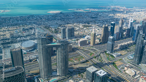 Photo Of Dubai Modern towers and skyscrapers in raining season, Dubai UAE