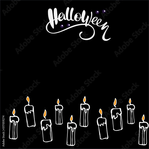 Vector handdrawn illustration. Halloween card, poster, banner invitation EPS 10