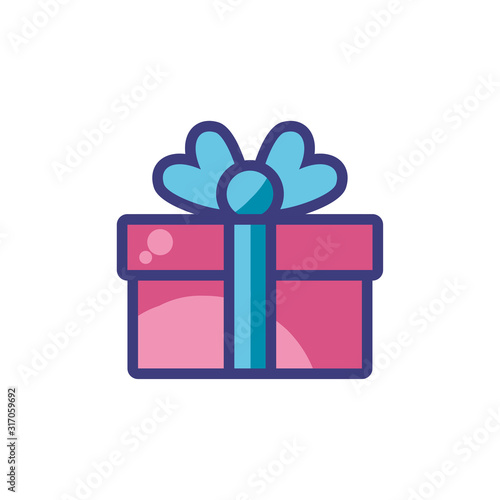 Gift with bowtie vector design