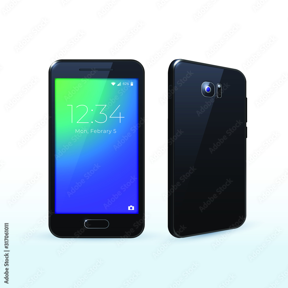 Realistic Smartphone Mockup . Cellphone Frame with Display Iolated Templates , Phone Different Angles Views . Vector Mobile Device Concept Realistic Smartphone Mockup . Cellphone Frame with Display Iolated Templates , Phone Different Angles Views . Vector Mobile Device Concept