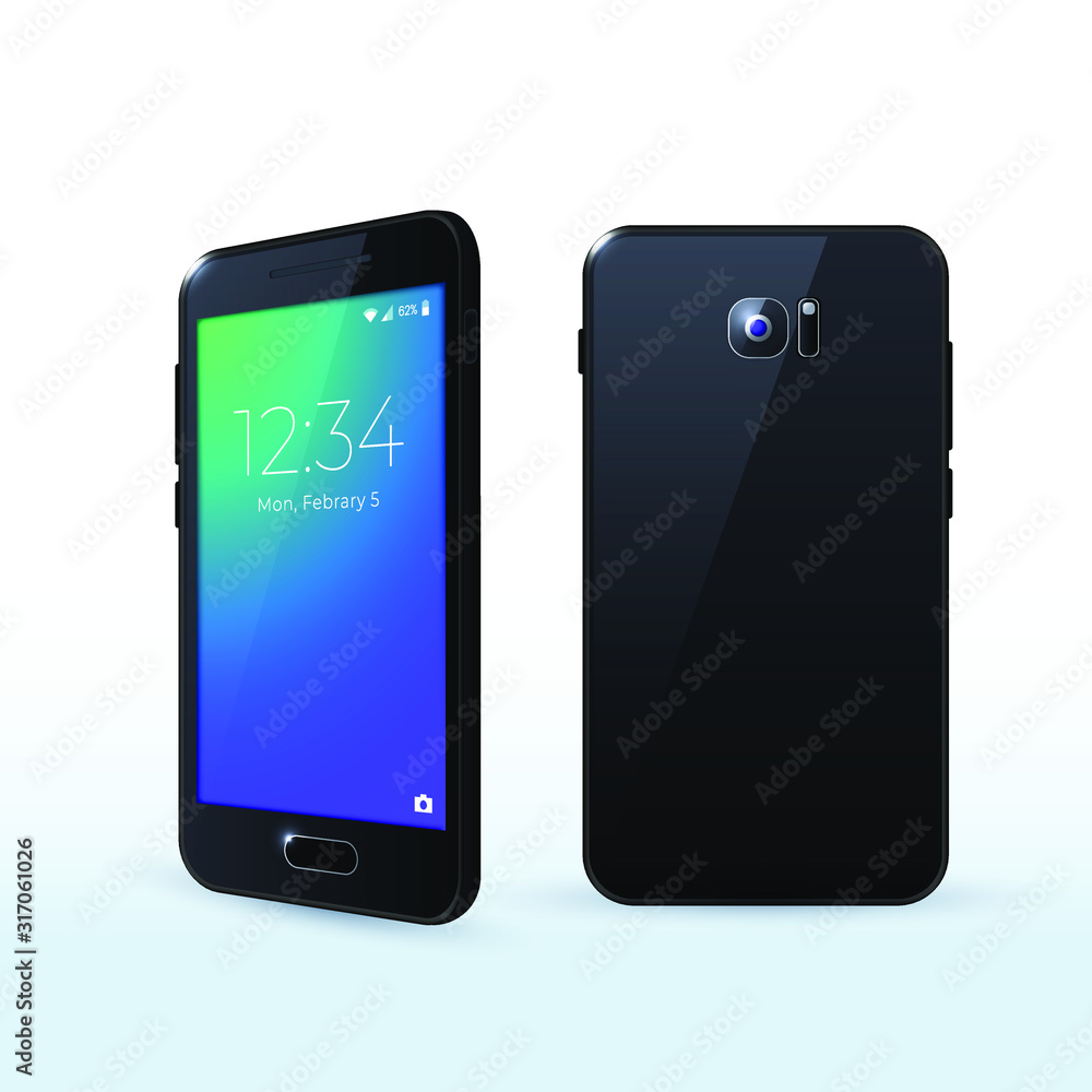 Realistic Smartphone Mockup . Cellphone Frame with Display Iolated Templates , Phone Different Angles Views . Vector Mobile Device Concept Realistic Smartphone Mockup . Cellphone Frame with Display Iolated Templates , Phone Different Angles Views . Vector Mobile Device Concept