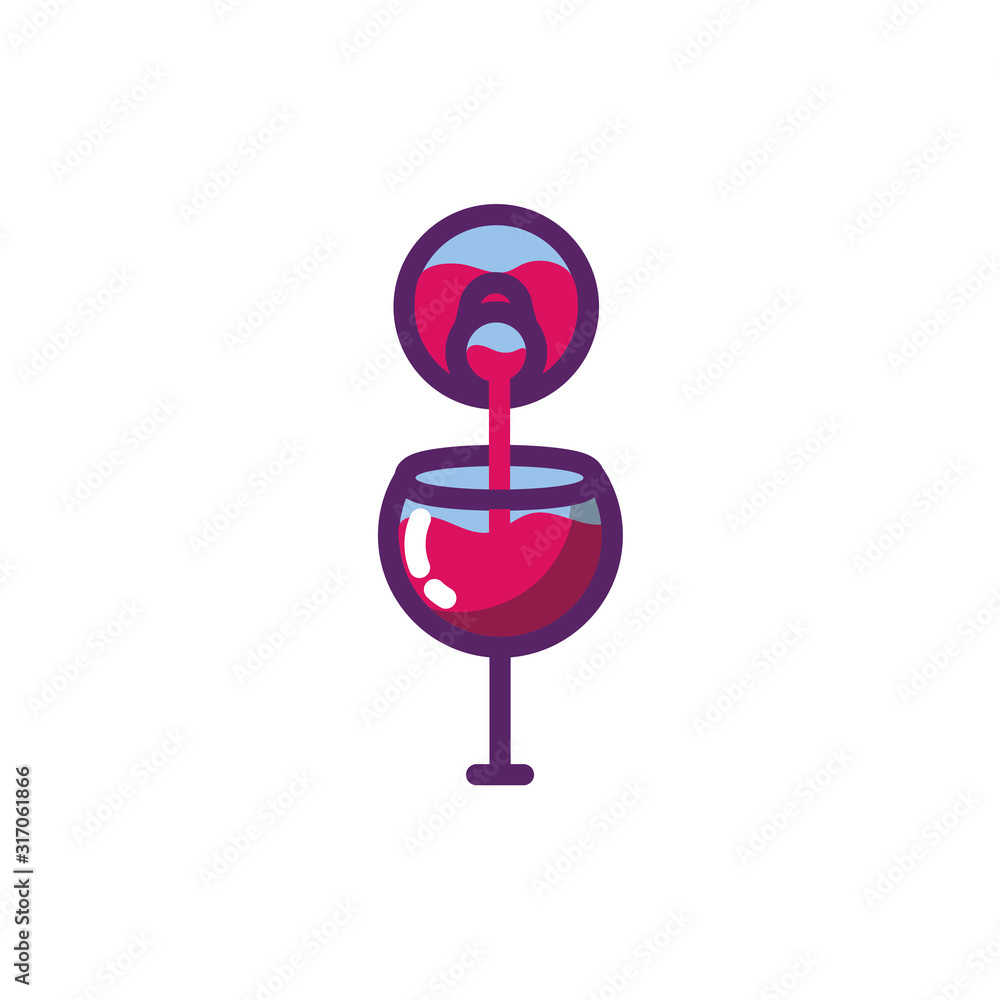 Isolated wine cup and bottle vector design Isolated wine cup and bottle vector design