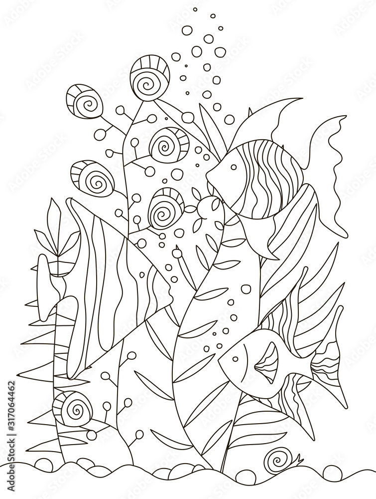 underwater world colouring pages