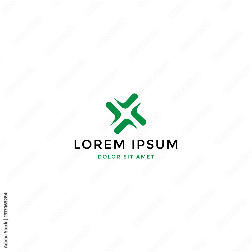 Fototapeta premium Vector logo design icon. Abstract letter X. Modern simple style
