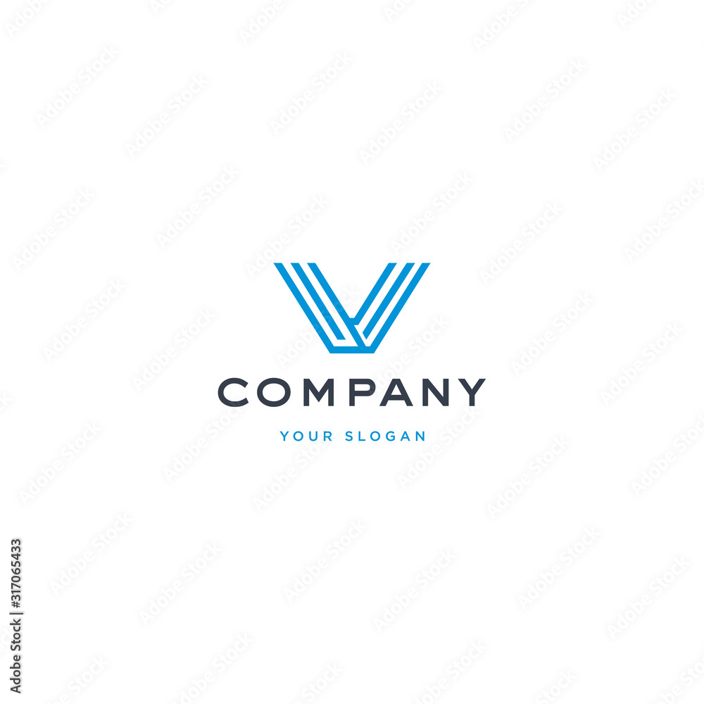 Vector logo design icon. Abstract letter V. Modern simple style Vector logo design icon. Abstract letter V. Modern simple style