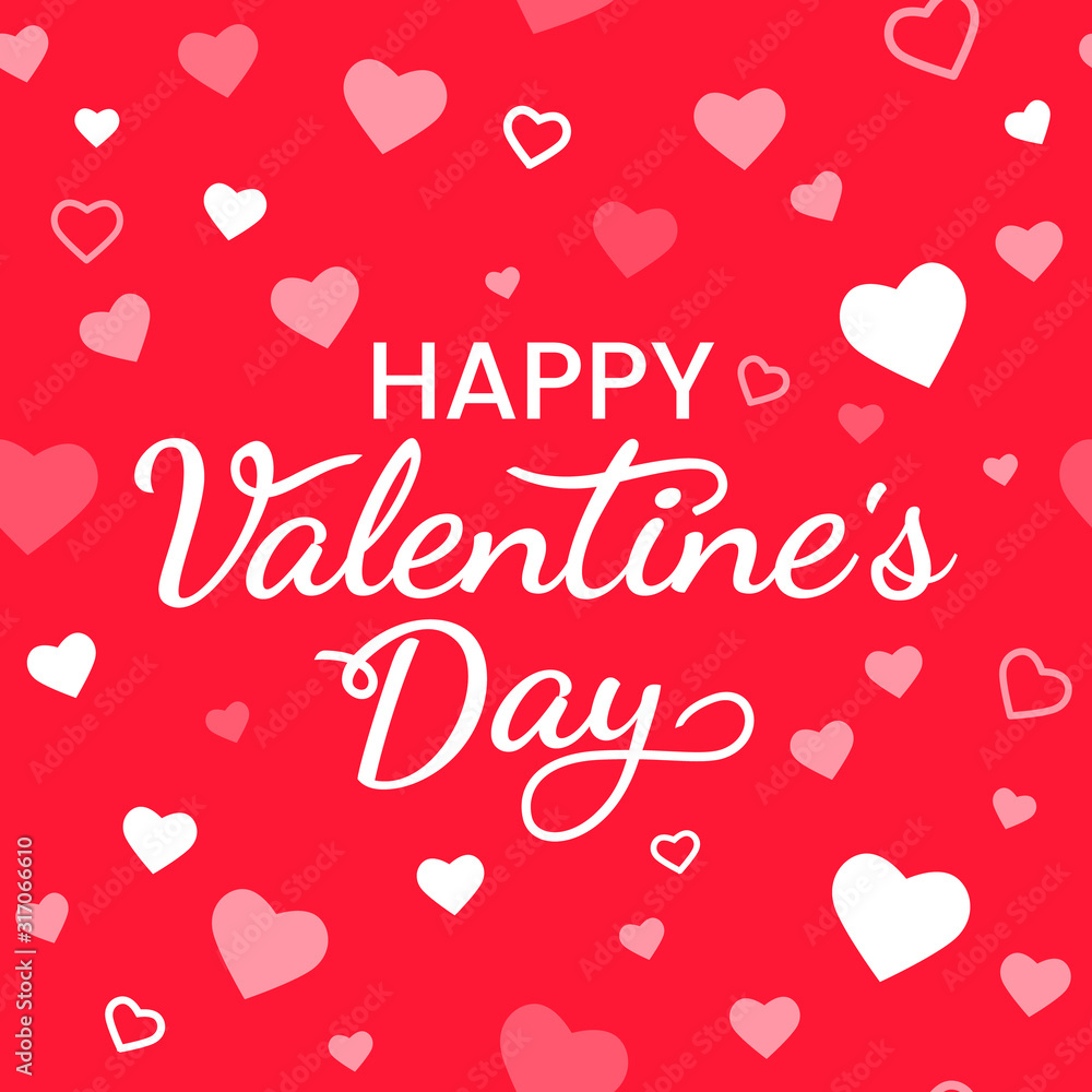 Seamless pattern with hearts and greeting lettering for Happy Valentine's Day. Seamless pattern with hearts and greeting lettering for Happy Valentine's Day.