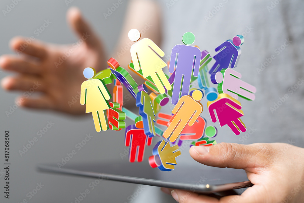 Social Networking illustration team group digital Social Networking illustration team group digital