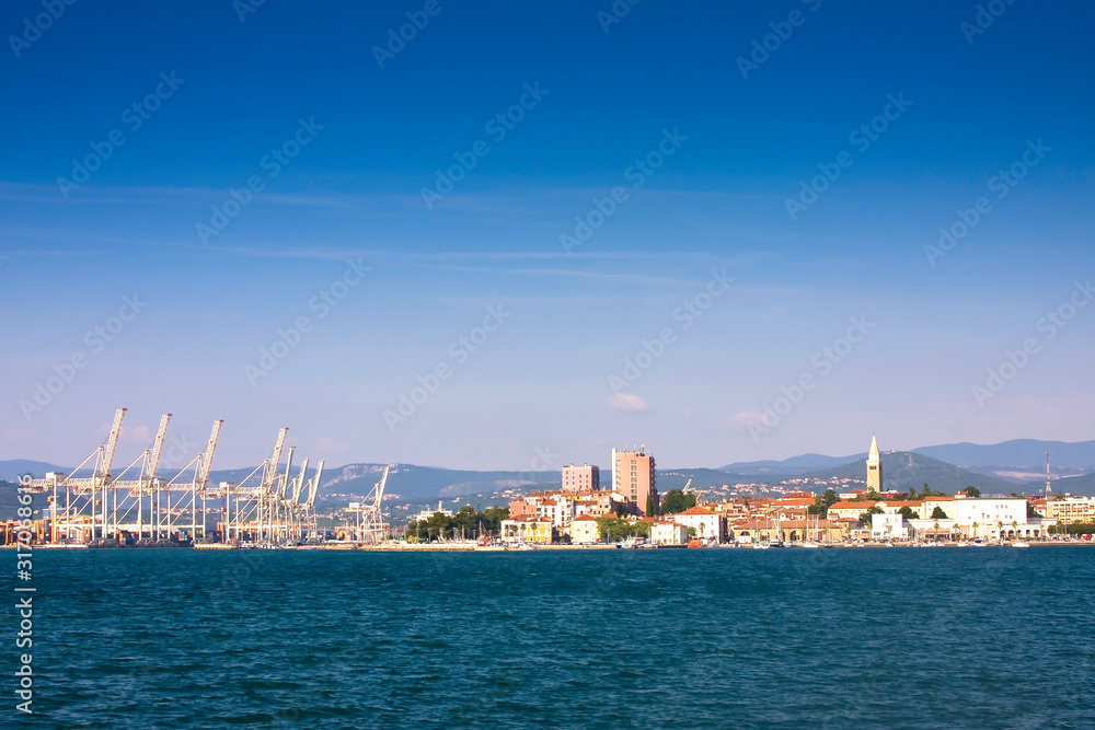 View of Koper Container with Port, Istria, Adria Slovenia, Europe