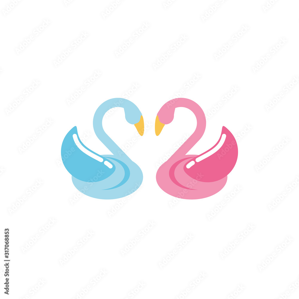 Isolated swans heart vector design Isolated swans heart vector design