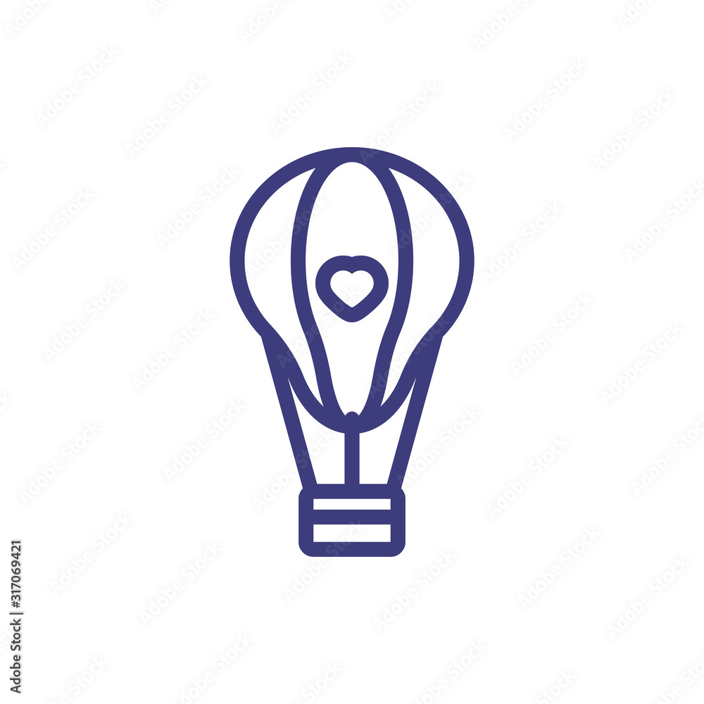 Isolated hot air balloon with heart vector design Isolated hot air balloon with heart vector design
