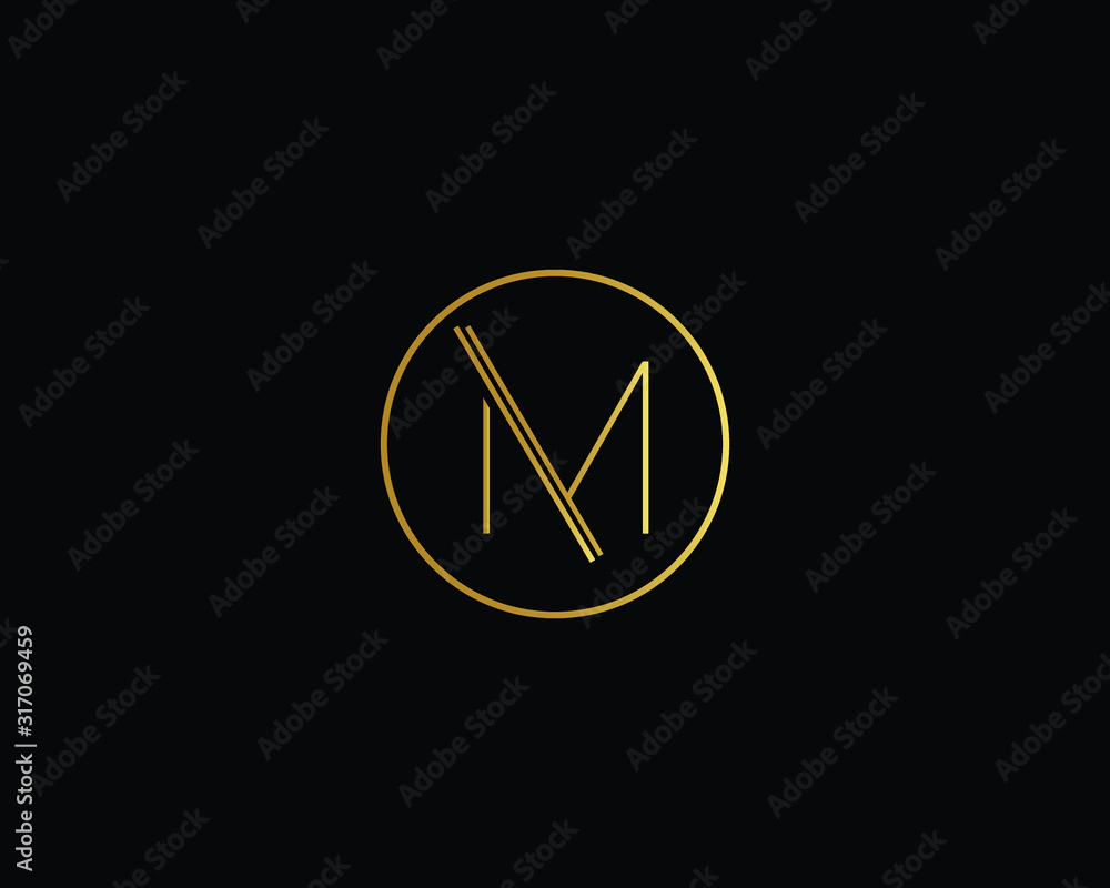 Creative and Minimalist Letter M Logo Design Icon, Editable in Vector Format in Black and Gold Color Creative and Minimalist Letter M Logo Design Icon, Editable in Vector Format in Black and Gold Color