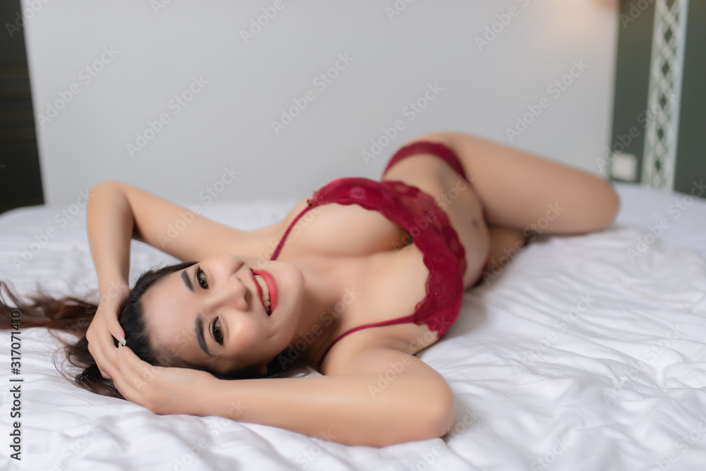 Portrait of beautiful asian sexy woman in the bedroom,Thailand people wear bra for take a picture,Photo of thai lady take a photo Portrait of beautiful asian sexy woman in the bedroom,Thailand people wear bra for take a picture,Photo of thai lady take a photo