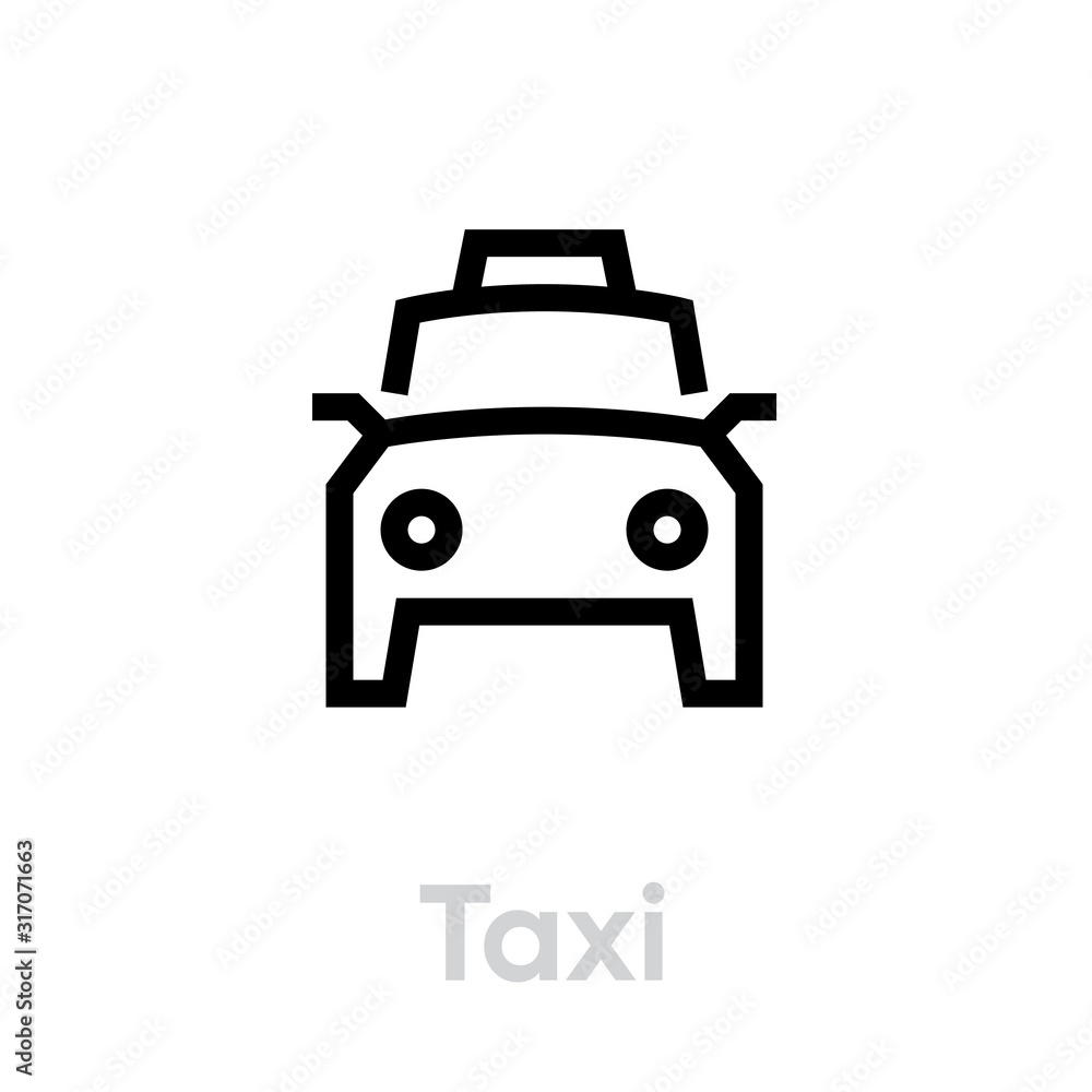 Taxi icon editable line. Taxicab vector symbol Taxi icon editable line. Taxicab vector symbol