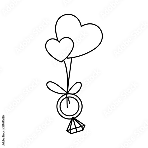 engagement ring hanging hearts, valentines day