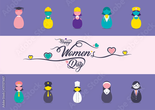 Happy International women's day greeting card design © vectoraart