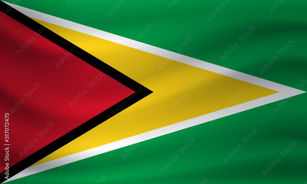 Fototapeta premium Waving flag of Guyana. Vector illustration