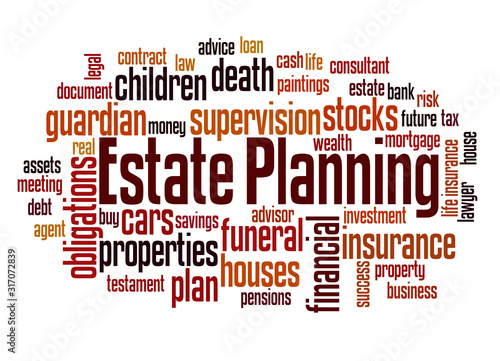 Estate planning word cloud concept