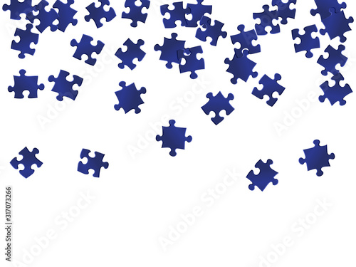 Tableau sur toile Abstract tickler jigsaw puzzle dark blue parts