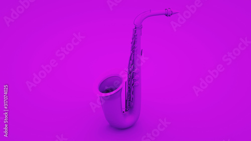 Photography Saxophone on purple background